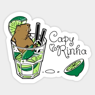 Cabybara + Caipirinha = Capyrinha Sticker